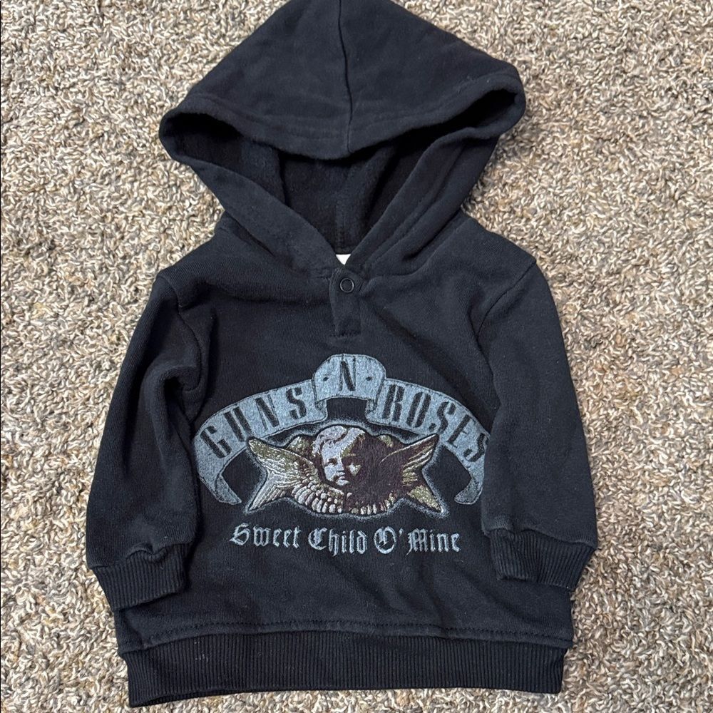 Black Kids Hoodie with Graphic 'Sweet Child O' Mine'
